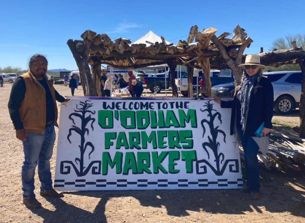 Sterling and Nina on site at the O’odham Farmer’s Market