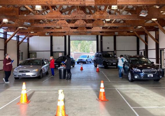 Skamania County Community Health members delivering COVID-19 vaccinations