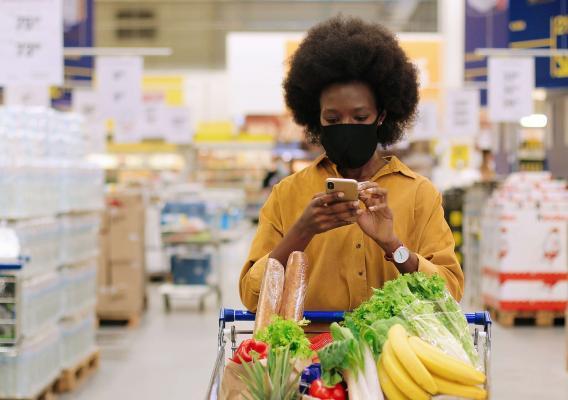 A woman shopping