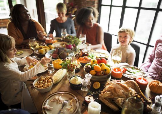 People having a Thanksgiving meal