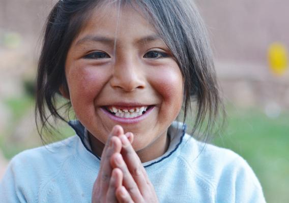 Native American girl smiling