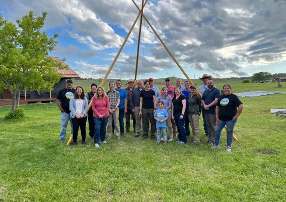 FNS Senior Policy Advisor Ali Hard participated in a traditional buffalo harvest with members of the Oglala Sioux tribe, FNS Mountain Plains Region staff, and staff from the USDA Food Safety and Inspection Service