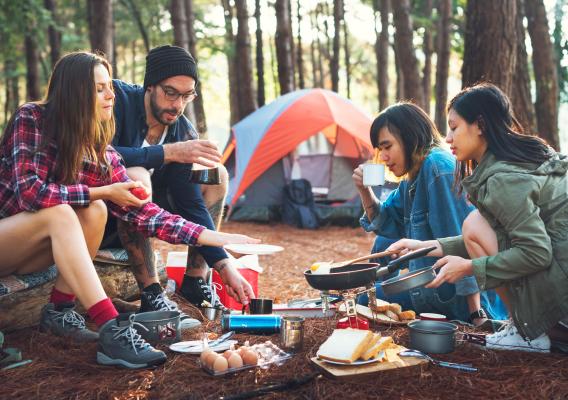 A family on a camping trip