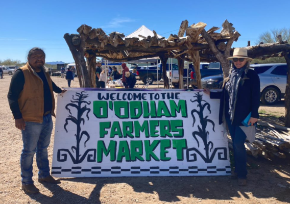 Sterling and Nina on site at the O’odham Farmer’s Market